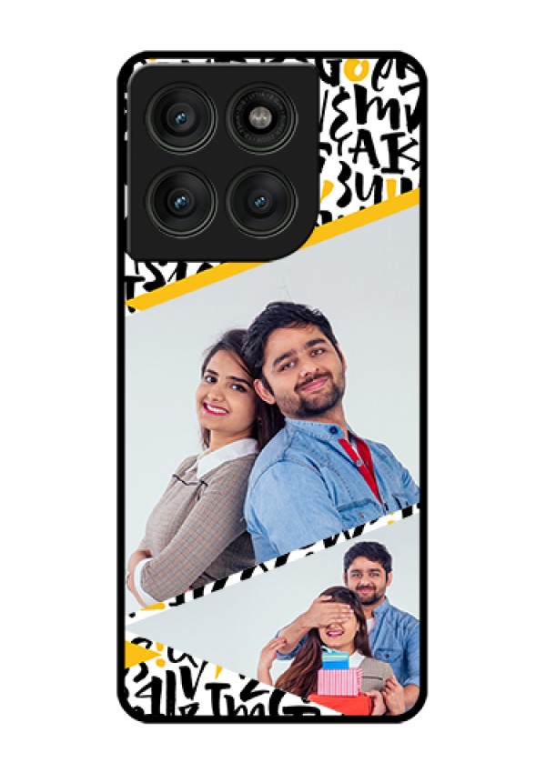 Motorola Edge 60 Pro 5G Custom Glass Phone Case - Letters Pattern Design