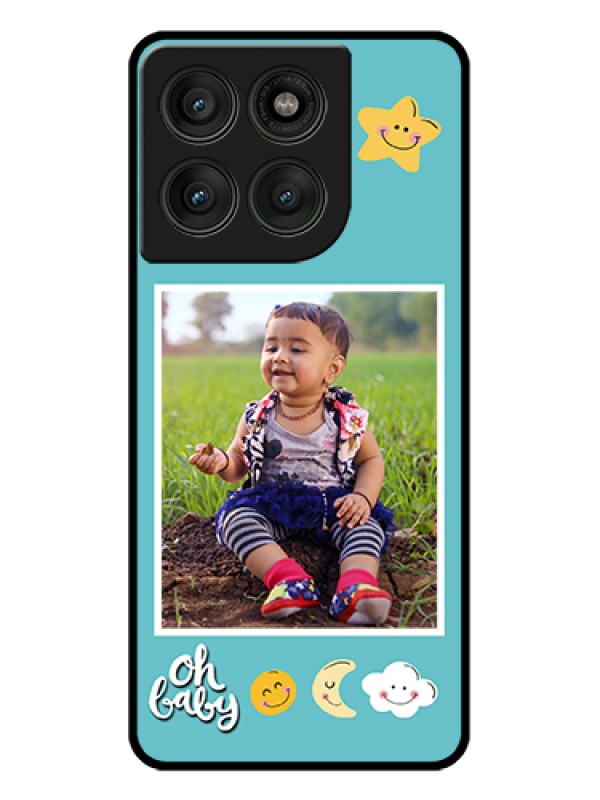 Custom Motorola Edge 60 Pro 5G Custom Glass Phone Case - Smiley Kids Stars Design
