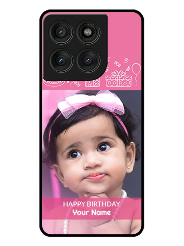 Custom Motorola Edge 60 Pro 5G Custom Glass Phone Case - With Birthday Line Art Design