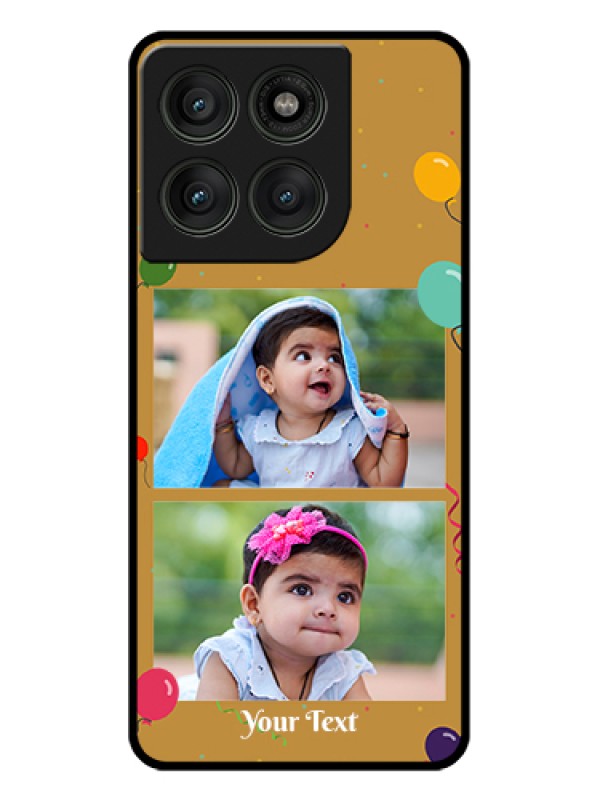 Custom Motorola Edge 60 Pro 5G Custom Glass Phone Case - Image Holder With Birthday Celebrations Design