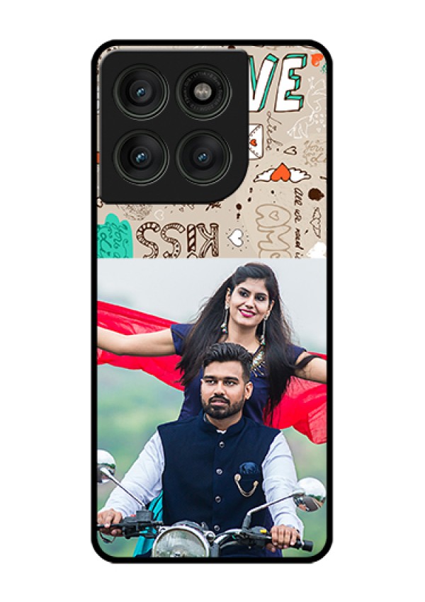 Motorola Edge 60 Pro 5G Custom Glass Phone Case - Love Doodle Pattern