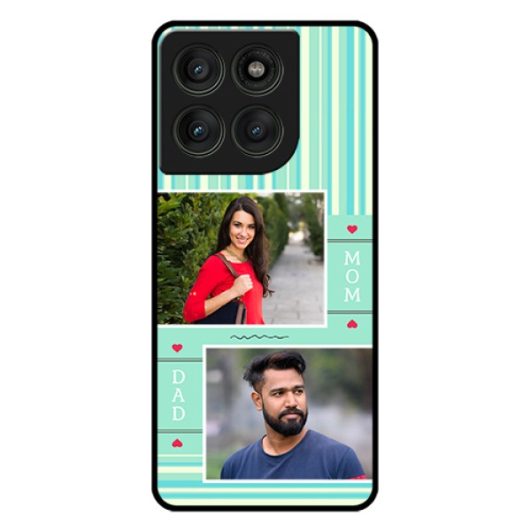 Motorola Edge 60 Pro 5G Custom Glass Phone Case - Mom & Dad Pic Design