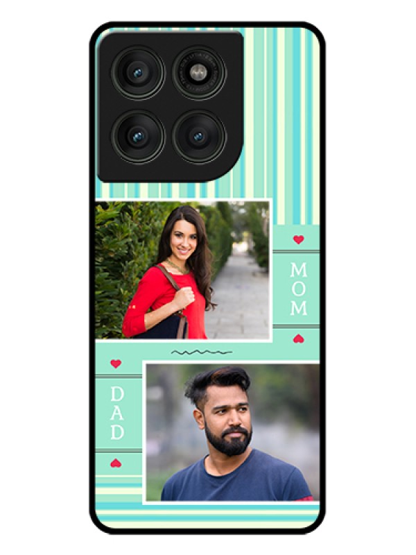 Custom Motorola Edge 60 Pro 5G Custom Glass Phone Case - Mom & Dad Pic Design