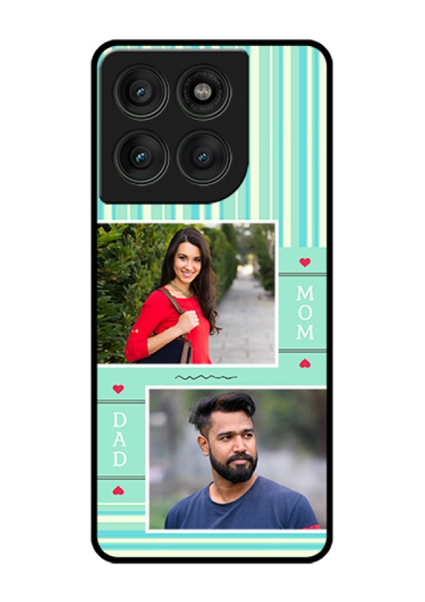 Motorola Edge 60 Pro 5G Custom Glass Phone Case - Mom & Dad Pic Design