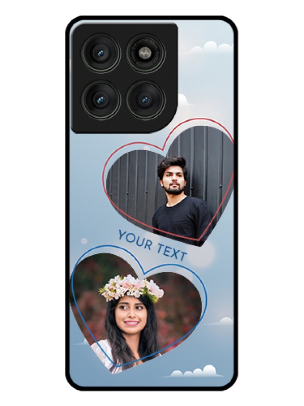 Custom Motorola Edge 60 Pro 5G Custom Glass Phone Case - Blue Color Couple Design