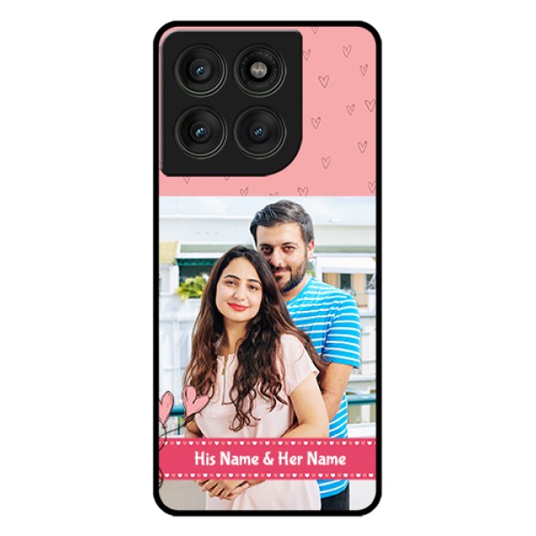 Motorola Edge 60 Pro 5G Custom Glass Phone Case - Love Design Peach Color