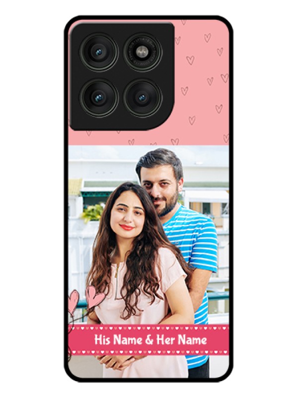 Custom Motorola Edge 60 Pro 5G Custom Glass Phone Case - Love Design Peach Color