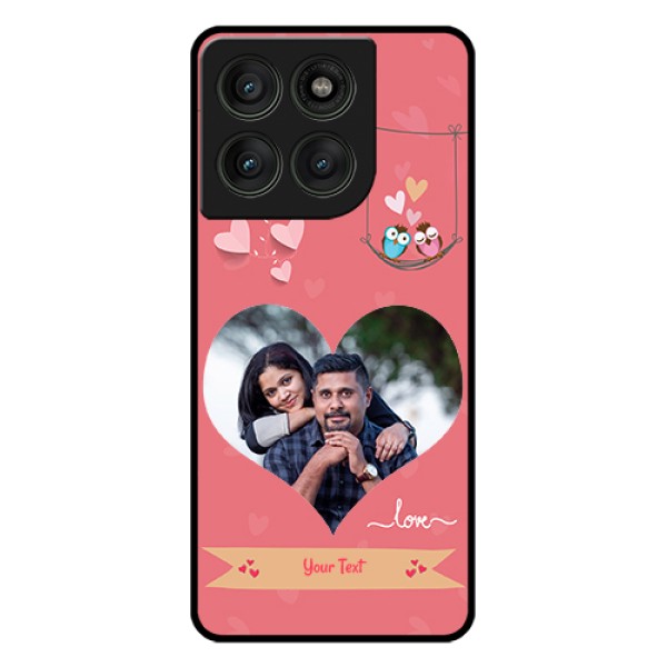 Motorola Edge 60 Pro 5G Custom Glass Phone Case - Peach Color Love Design
