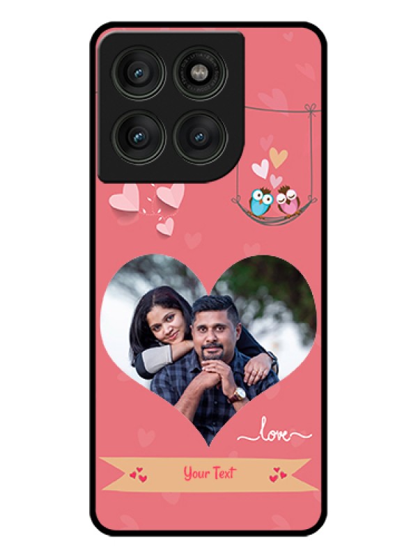 Custom Motorola Edge 60 Pro 5G Custom Glass Phone Case - Peach Color Love Design