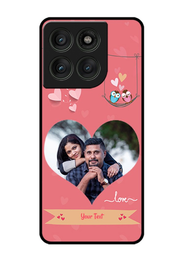Motorola Edge 60 Pro 5G Custom Glass Phone Case - Peach Color Love Design