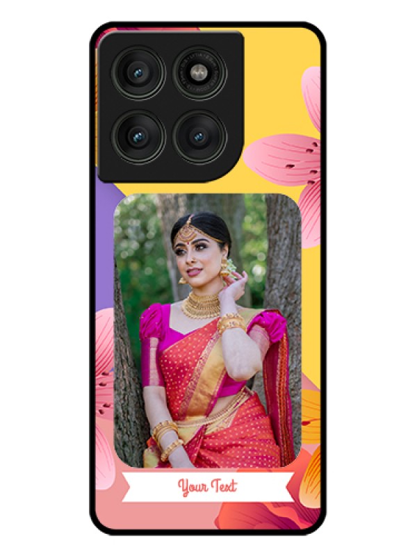 Custom Motorola Edge 60 Pro 5G Custom Glass Phone Case - 3 Image With Vintage Floral Design