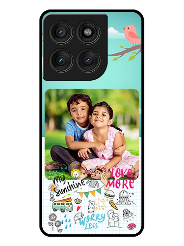 Custom Motorola Edge 60 Pro 5G Custom Glass Phone Case - Doodle Love Design