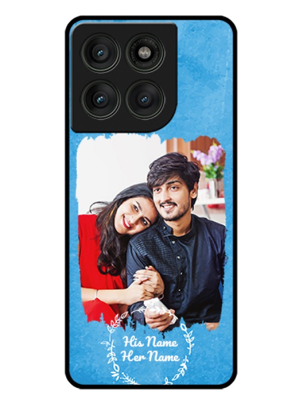 Custom Motorola Edge 60 Pro 5G Custom Glass Phone Case - Blue Color Vintage Design