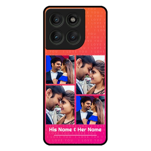 Motorola Edge 60 Pro 5G Custom Glass Phone Case - I Love You Pink Design Motorola Edge 60 Pro 5G Custom Glass Phone Case - I Love You Pink Design