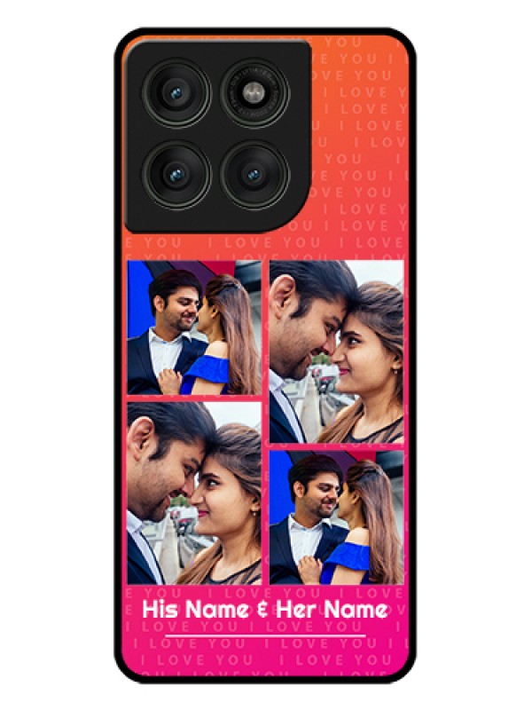 Custom Motorola Edge 60 Pro 5G Custom Glass Phone Case - I Love You Pink Design