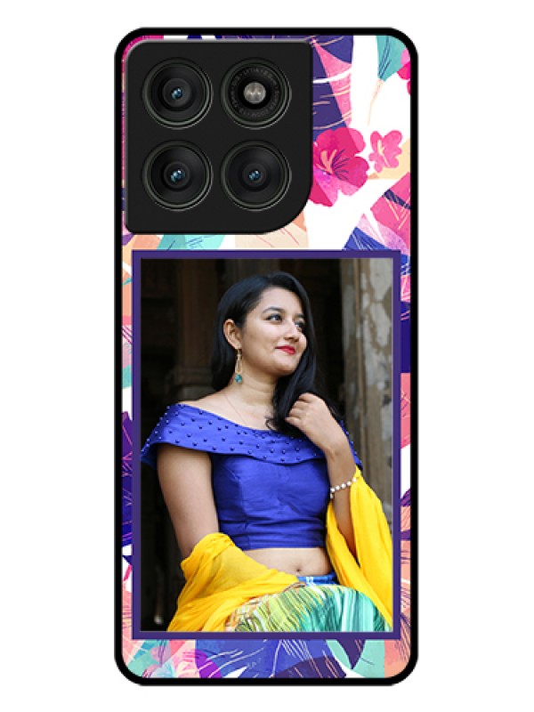 Custom Motorola Edge 60 Pro 5G Custom Glass Phone Case - Abstract Floral Design