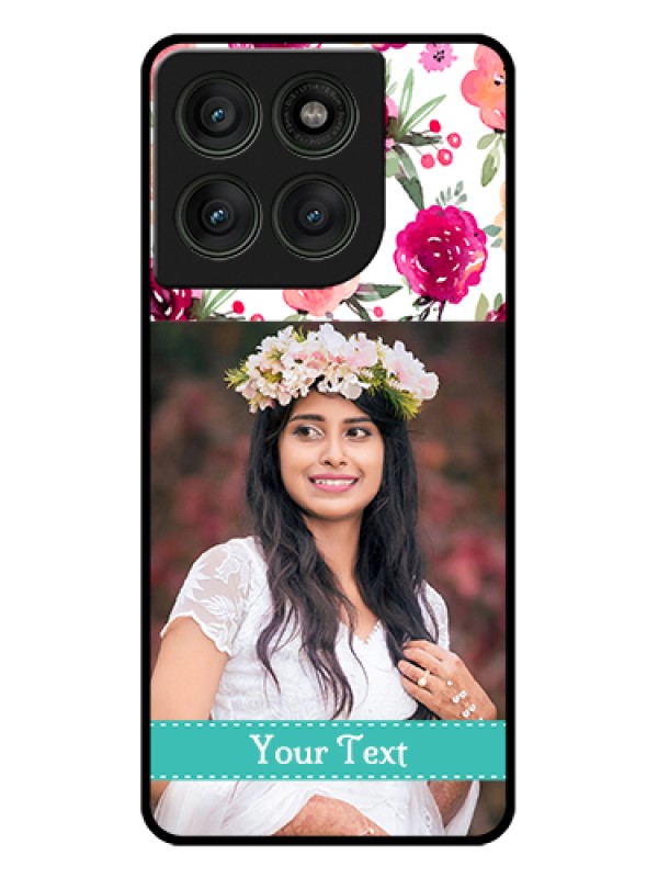 Custom Motorola Edge 60 Pro 5G Custom Glass Phone Case - Water Colors Floral Design