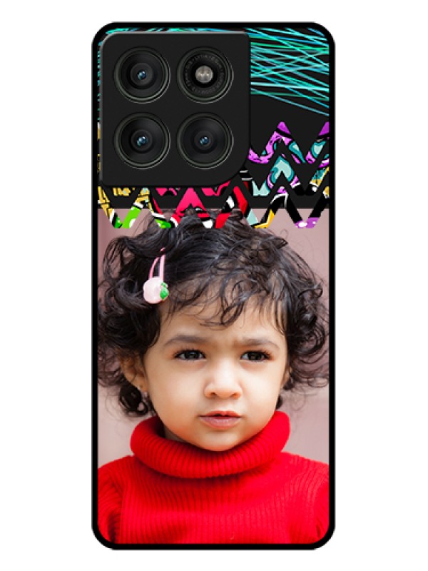 Custom Motorola Edge 60 Pro 5G Custom Glass Phone Case - Neon Abstract Design