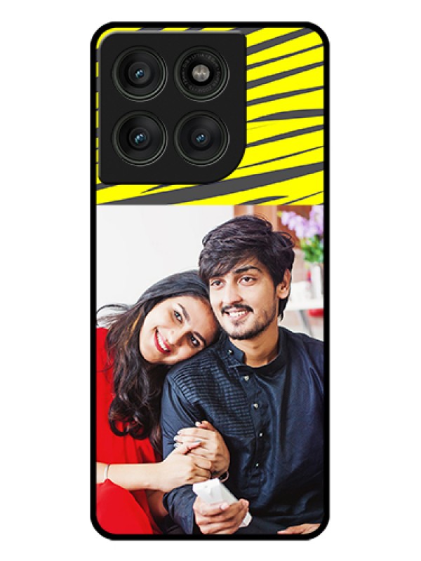 Custom Motorola Edge 60 Pro 5G Custom Glass Phone Case - Yellow Abstract Design