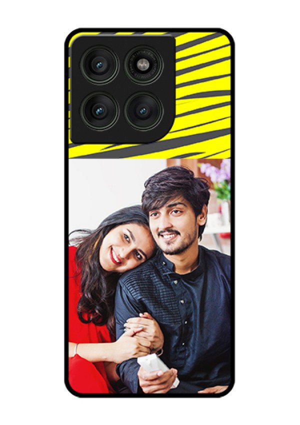 Motorola Edge 60 Pro 5G Custom Glass Phone Case - Yellow Abstract Design
