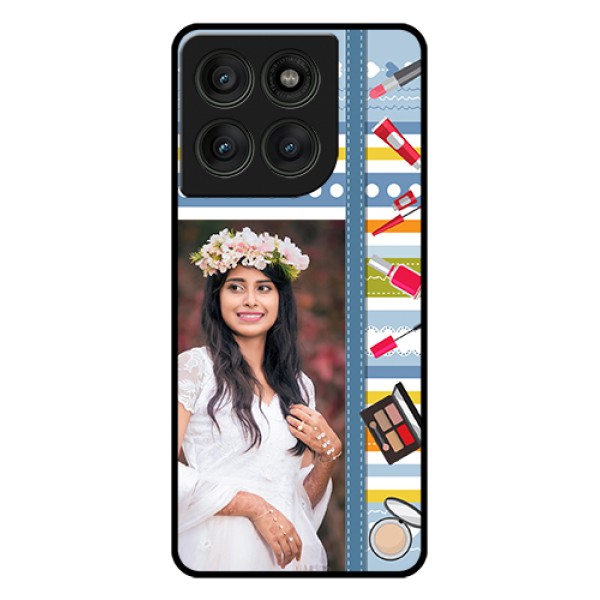 Motorola Edge 60 Pro 5G Custom Glass Phone Case - Makeup Icons Design