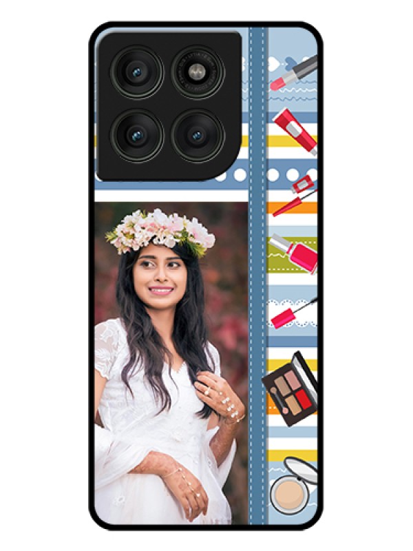 Custom Motorola Edge 60 Pro 5G Custom Glass Phone Case - Makeup Icons Design