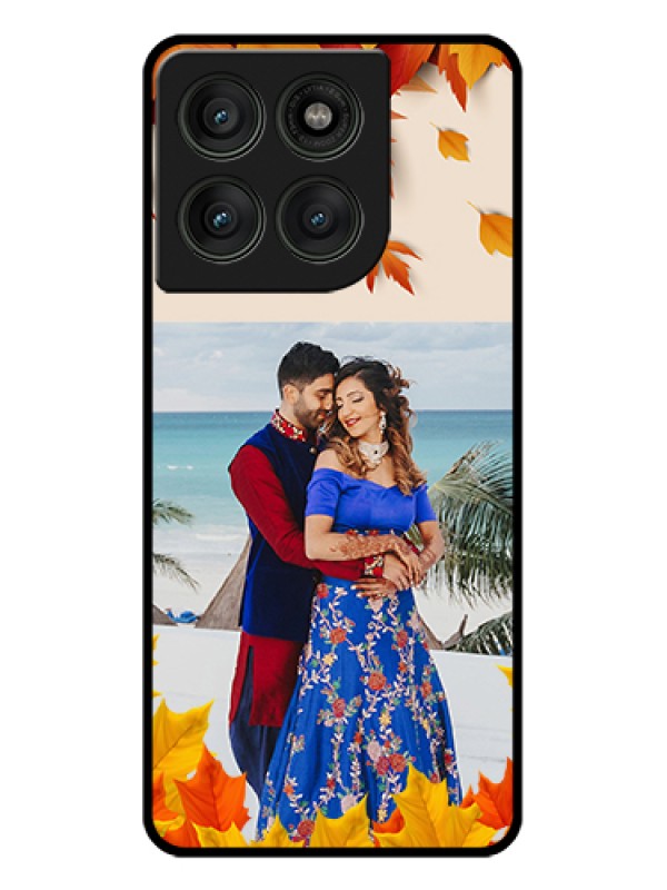 Custom Motorola Edge 60 Pro 5G Custom Glass Phone Case - Autumn Maple Leaves Design