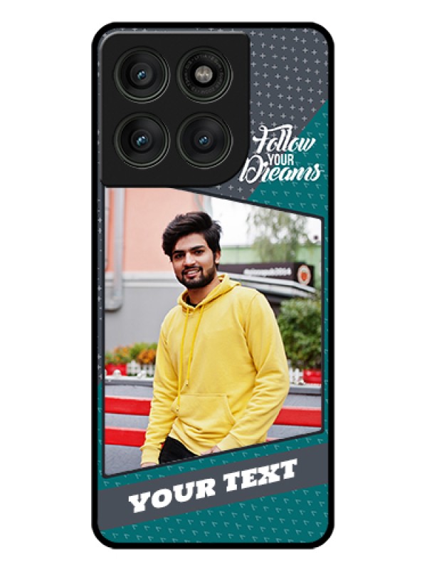 Custom Motorola Edge 60 Pro 5G Custom Glass Phone Case - Background Pattern Design With Quote