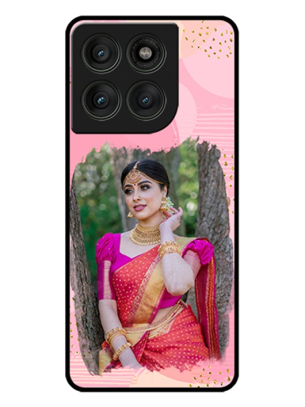 Custom Motorola Edge 60 Pro 5G Custom Glass Phone Case - Gold Glitter Splash Design