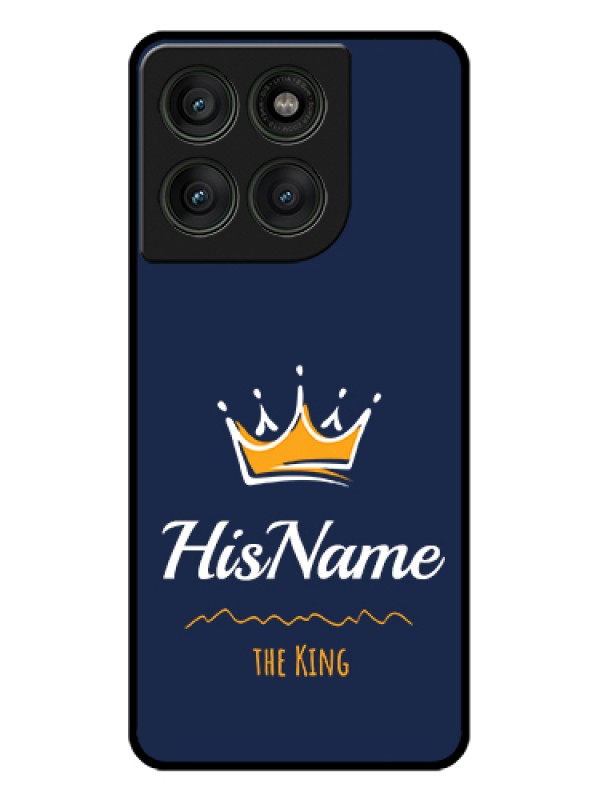 Custom Motorola Edge 60 Pro 5G Custom Glass Phone Case - King With Name Design