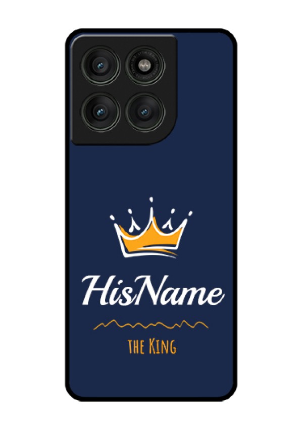 Motorola Edge 60 Pro 5G Custom Glass Phone Case - King With Name Design