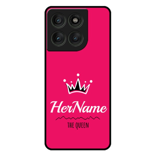 Motorola Edge 60 Pro 5G Custom Glass Phone Case - Queen With Name Design Motorola Edge 60 Pro 5G Custom Glass Phone Case - Queen With Name Design
