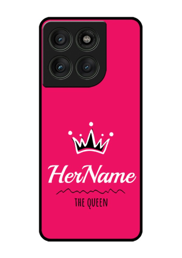 Motorola Edge 60 Pro 5G Custom Glass Phone Case - Queen With Name Design