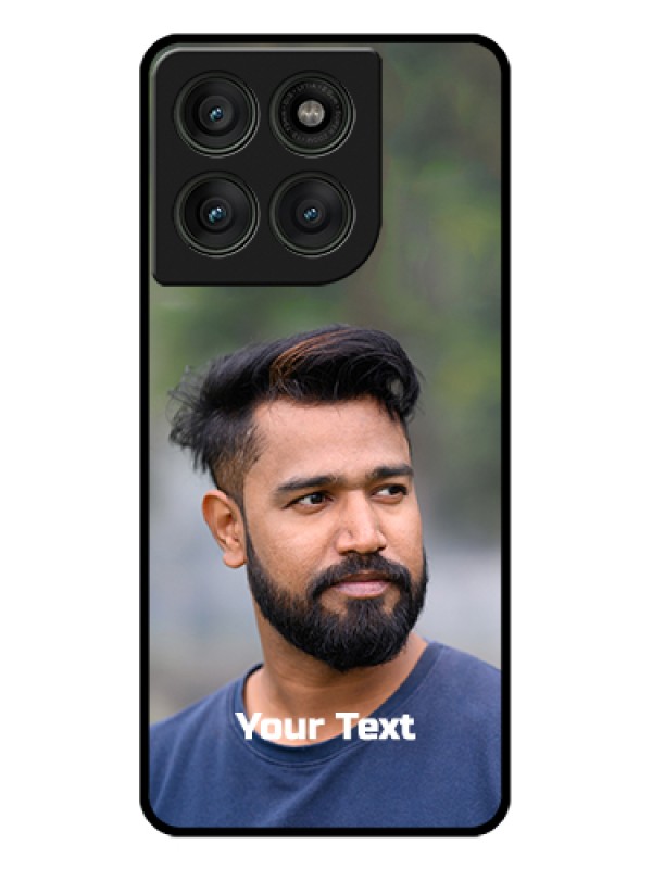 Custom Motorola Edge 60 Pro 5G Custom Glass Phone Case - Photo With Text Design