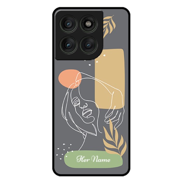 Motorola Edge 60 Pro 5G Custom Glass Phone Case - Gazing Woman Line Art Design Motorola Edge 60 Pro 5G Custom Glass Phone Case - Gazing Woman Line Art Design