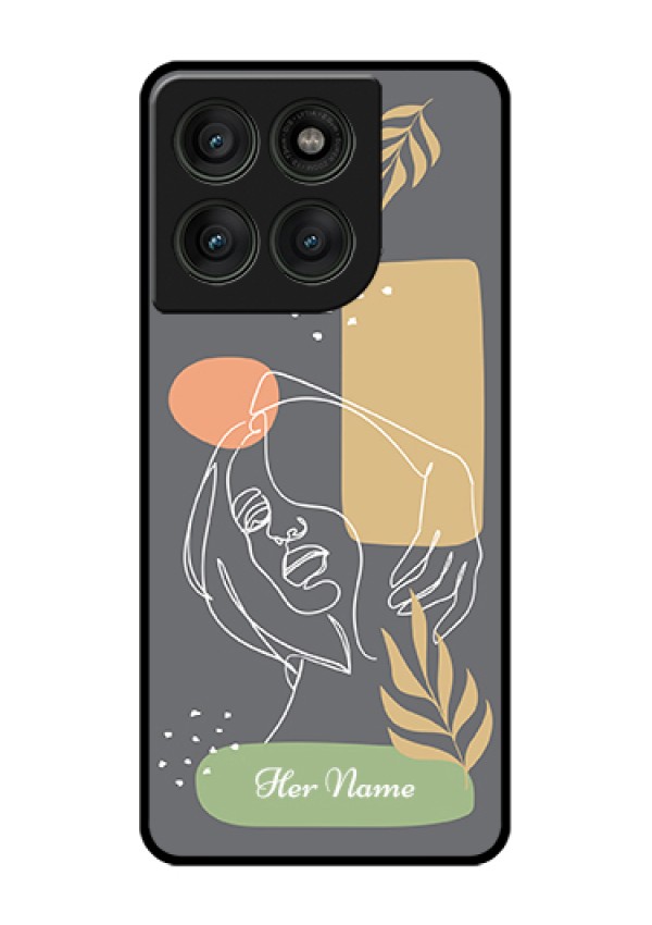 Motorola Edge 60 Pro 5G Custom Glass Phone Case - Gazing Woman Line Art Design