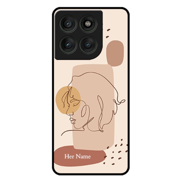 Motorola Edge 60 Pro 5G Custom Glass Phone Case - Calm Woman Line Art Design Motorola Edge 60 Pro 5G Custom Glass Phone Case - Calm Woman Line Art Design
