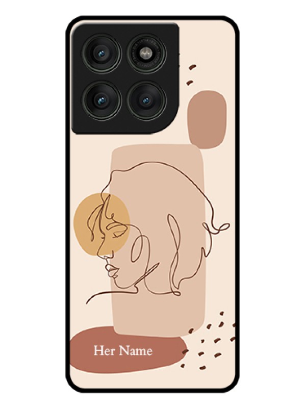 Custom Motorola Edge 60 Pro 5G Custom Glass Phone Case - Calm Woman Line Art Design