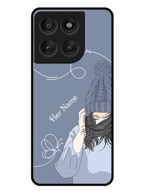 Custom Motorola Edge 60 Pro 5G Custom Glass Phone Case - Girl In Winter Outfit Design