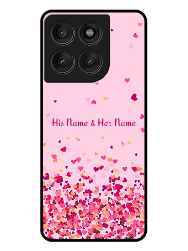 Custom Motorola Edge 60 Pro 5G Custom Glass Phone Case - Floating Hearts Design