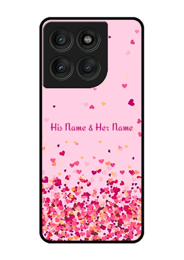 Motorola Edge 60 Pro 5G Custom Glass Phone Case - Floating Hearts Design