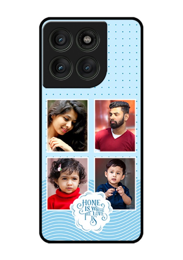 Motorola Edge 60 Pro 5G Custom Glass Phone Case - Cute Love Quote With 4 Pic Upload Design