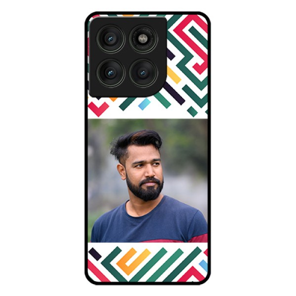 Motorola Edge 60 Pro 5G Custom Glass Phone Case - Colorful Maze Pattern Design Motorola Edge 60 Pro 5G Custom Glass Phone Case - Colorful Maze Pattern Design