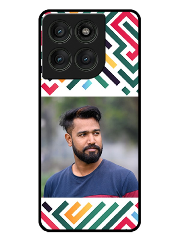 Custom Motorola Edge 60 Pro 5G Custom Glass Phone Case - Colorful Maze Pattern Design