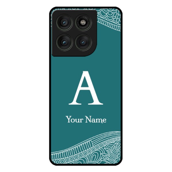Motorola Edge 60 Pro 5G Custom Glass Phone Case - Line Art Pattern With Custom Name Design Motorola Edge 60 Pro 5G Custom Glass Phone Case - Line Art Pattern With Custom Name Design