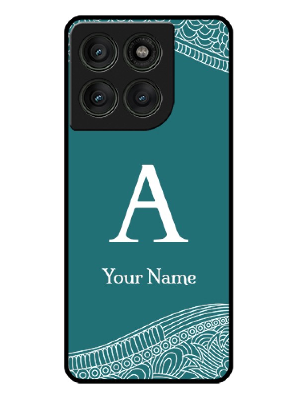 Custom Motorola Edge 60 Pro 5G Custom Glass Phone Case - Line Art Pattern With Custom Name Design