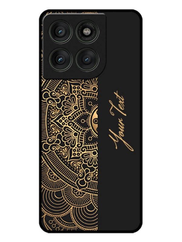 Custom Motorola Edge 60 Pro 5G Custom Glass Phone Case - Mandala Art With Custom Text Design