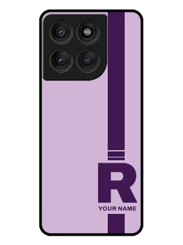 Custom Motorola Edge 60 Pro 5G Custom Glass Phone Case - Simple Dual Tone Stripe With Name Design