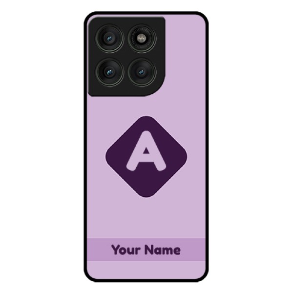 Motorola Edge 60 Pro 5G Custom Glass Phone Case - Custom Letter In Curved Badge Design