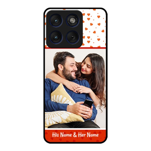 Motorola Edge 70 5G Custom Glass Phone Case - Orange Love Symbol Design Motorola Edge 70 5G Custom Glass Phone Case - Orange Love Symbol Design